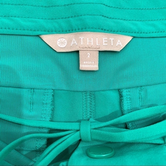 Athleta Shorts Adult Size 2 Green Activewear Running Zipper Pocket Women - Picture 5 of 6